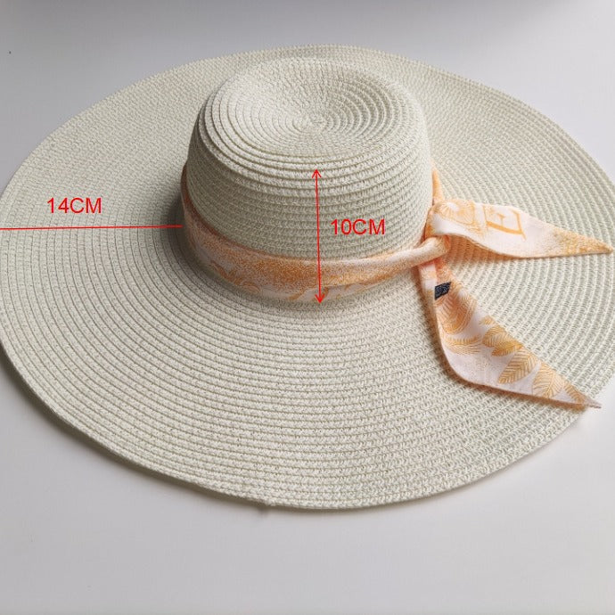 Sombrero de Paja para Mujer de Ala Ancha (14CM) – Protección Solar, Ligero y Perfecto para la Playa